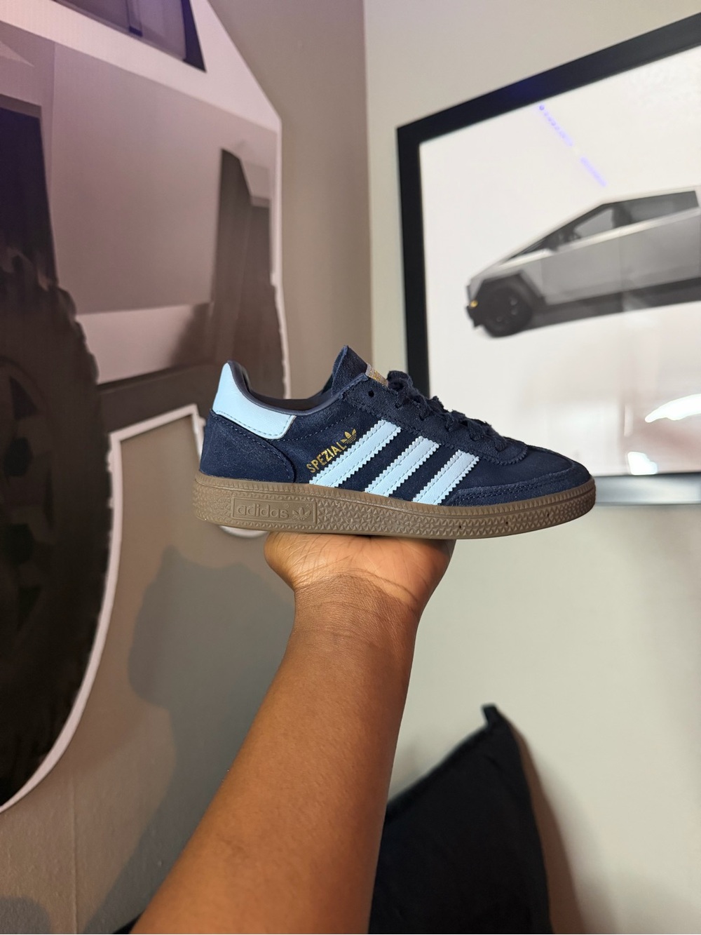 adidas Kids Navy & Light Blue Spezial Suede Trainers